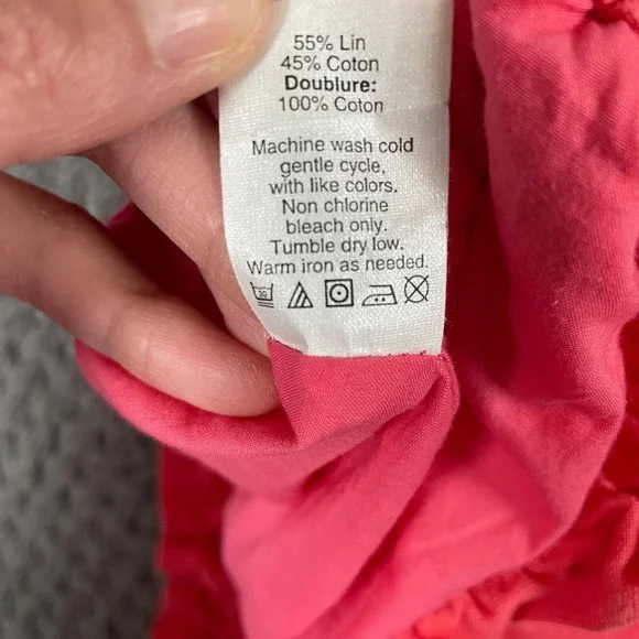 J. Crew Women's Skirt 12 Pink Linen Blend Mini Smocked Pockets Preppy Vacation - Picture 6 of 8